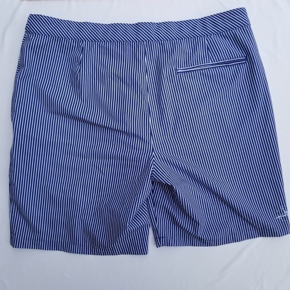 B. DRADDY- Men’s Sz. Large- Blue And White Stripe Swim Trunks- Golf Board Shorts - Picture 8 of 11